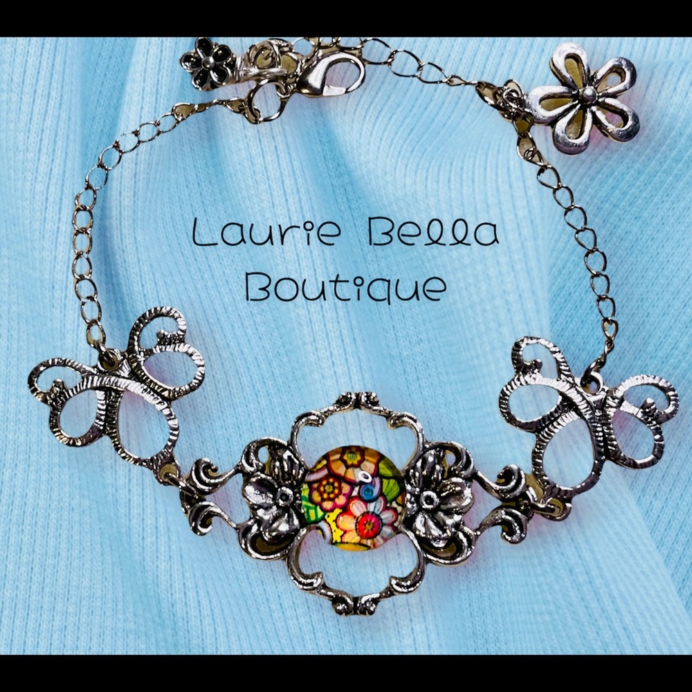 Silver Flower Ankle Bracelet